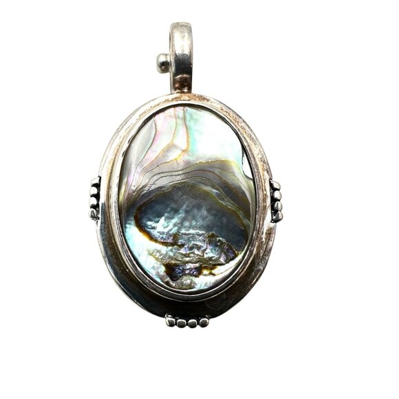 Joseph Esposito Abalone Mother of Pearl Sterling Silver Magnetic Pendant - Picture 2 of 3